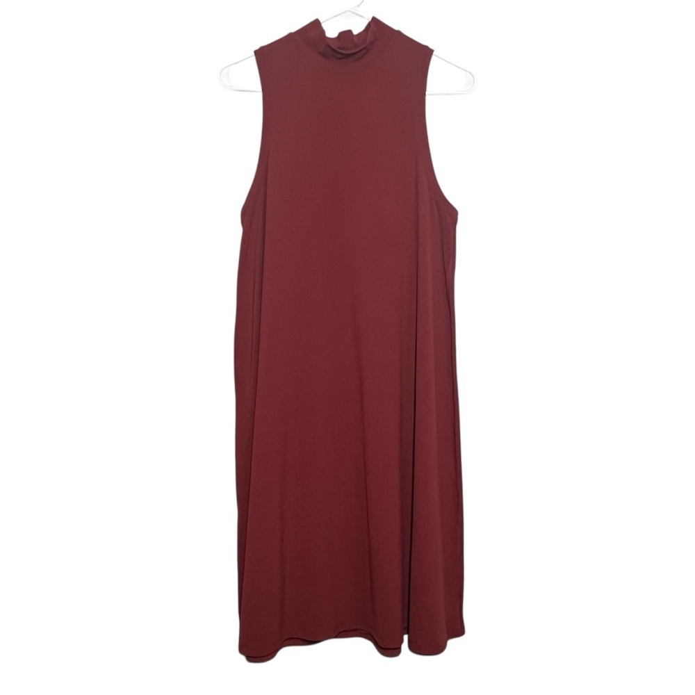 Lululemon Dress All Aligned A-Line Chianti Red Mock Neck Loose Trapeze Sz Small